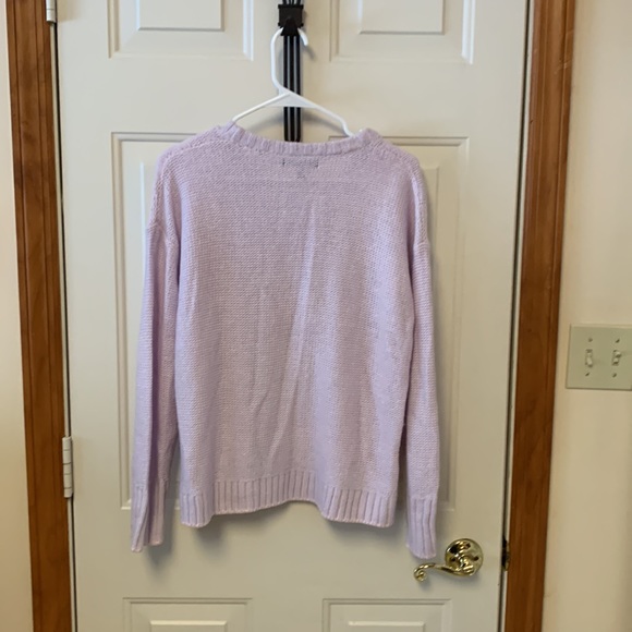 Lavender cable crewneck sweater. Banana Republic M - Picture 2 of 4